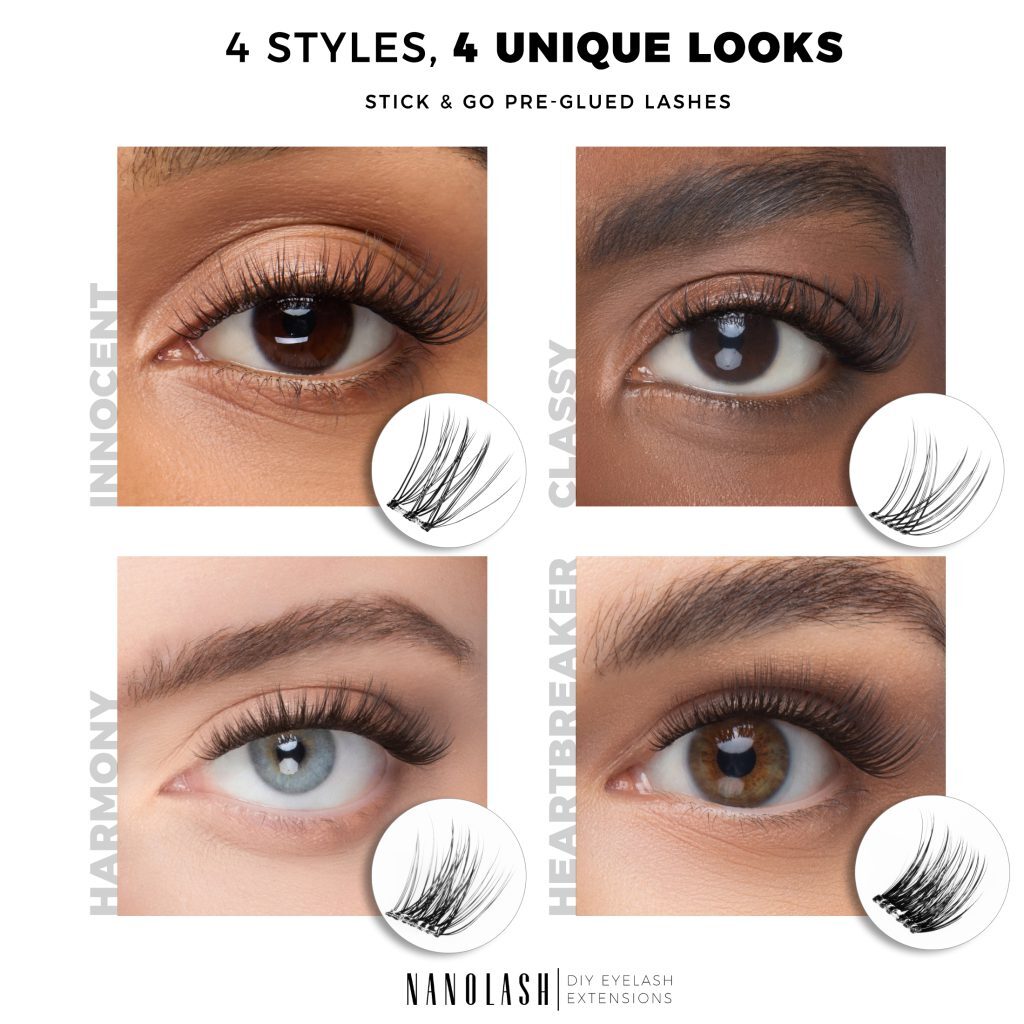 nanolash pestanas en racimo con pre adhesivo